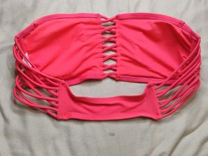 Pink Strapless Bikini Top