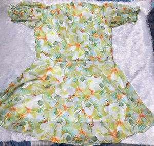 Lightweight Floral Print Mini Dress