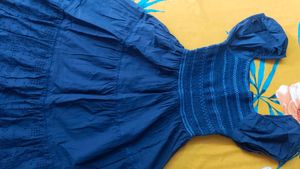 Navy Blue Tiered Midi Dress