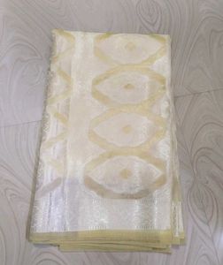 Elegant White & Gold Saree