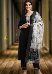Elegant Black Kurta Set with Dupatta