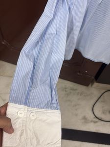 Mango Cropped Shirt with Contrast Collar