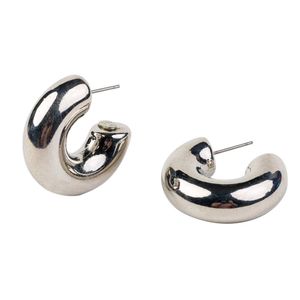 anti tarnish Chunky silver Hoop Earrings