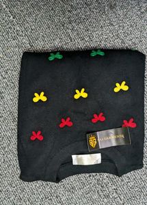 Black Embroided Woolen Top For Women