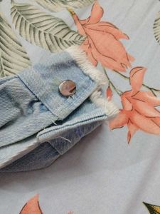 Denim Jacket with Frayed Edges