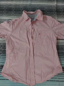 Tommy Hilfiger Pink Short Sleeve Button-Up Shirt