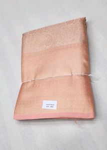 Elegant peach Pink Silk Saree