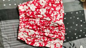 Red Floral Print Pants