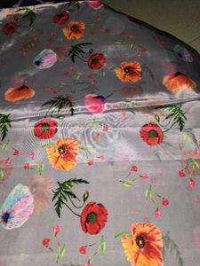 Flowy Floral Print Dress Material