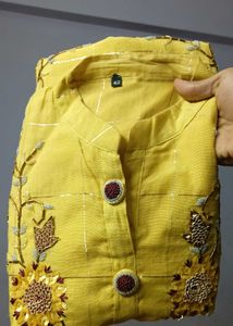 Elegant Yellow Embroidered Kurta Set