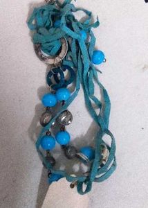 Blue Beaded Statement Necklace