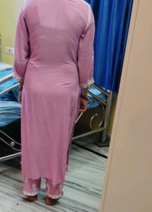 Chikankari Kurta Set - Pink