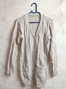 Cozy Cable Knit Cardigan Sweater Long
