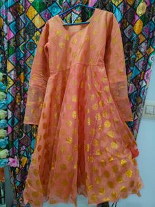 Elegant Peach Kurta Set with Dupatta
