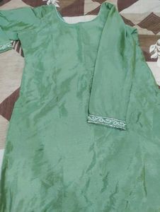 Embellished Green Kurta