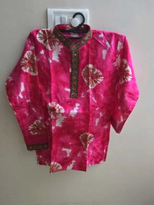 Vibrant Pink Tie-Dye Kurta