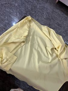 Light Yellow Oversized Button-Up Shirt