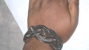 Unique Silver Tone oxidised Bangle Set