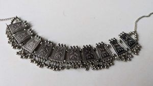 Oxidized Silver Ethnic Necklace