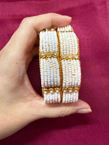 Sale | Pearl and Gold Bangle Set