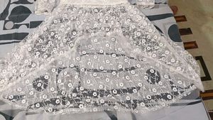 White Net Modern Kurti