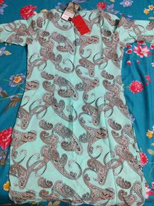 Light Blue Paisley Print Kurta