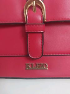KLEIO Red Faux Leather Handbag