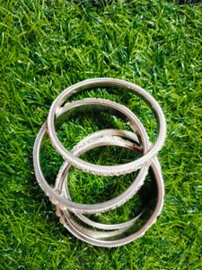 White Silver Bangles