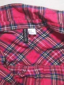 Red Plaid Button-Up Shirt