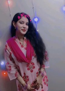 Beautiful Pink Floral Kurta Set large size