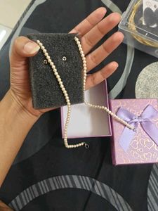 Pearl Necklace and Earring Set