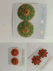 Earrings Tops 3 Pair Of Combo