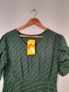 Green Printed Kurta (Women's)