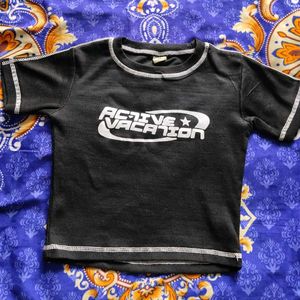 Active Vacation Black T-Shirt
