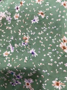 Green Floral Print Midi Dress