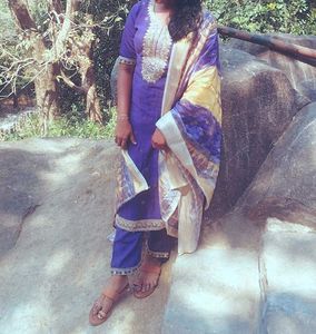 purple kurta set