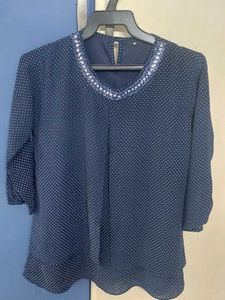 New Multilayered Polka dot Chiffon Top.