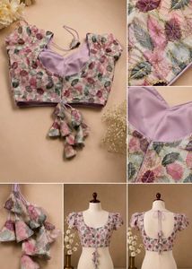 Floral Embroidered Blouse with Tassels