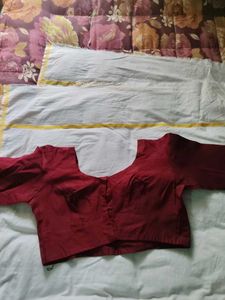 grey  saree with maroon blouse