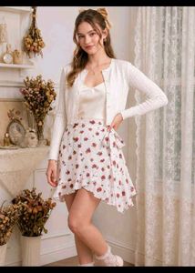Floral Wrap Mini Skirt