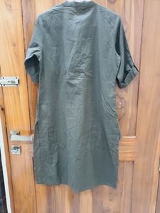 STOP olive Green Straight Kurta (WOMEN'S)