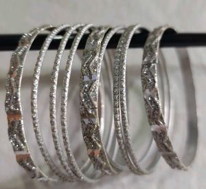 Set of Elegant Silver Bangles