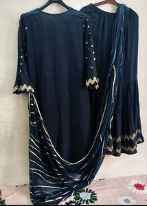 Elegant Blue &amp; Gold Salwar Kameez