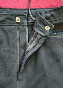 Embellished Black Trousers