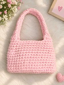 Cute Pink Crocheted Handbag