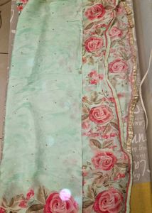 pure fabric Beautiful Floral Print Kurta Set