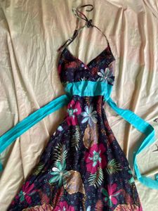 Boho Floral Halter Maxi Dress