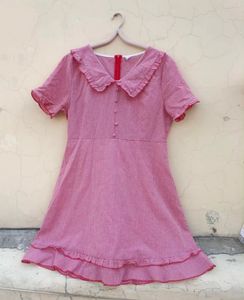 Cute Gingham Ruffle Dress