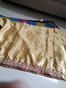 Beautiful Golden Colour Designer Saree New