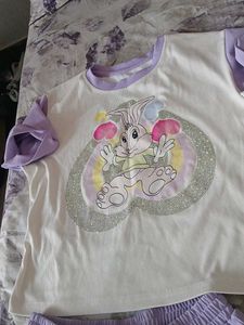 ( negotiable)Casual Lavender Cargo Pant n tshirt s